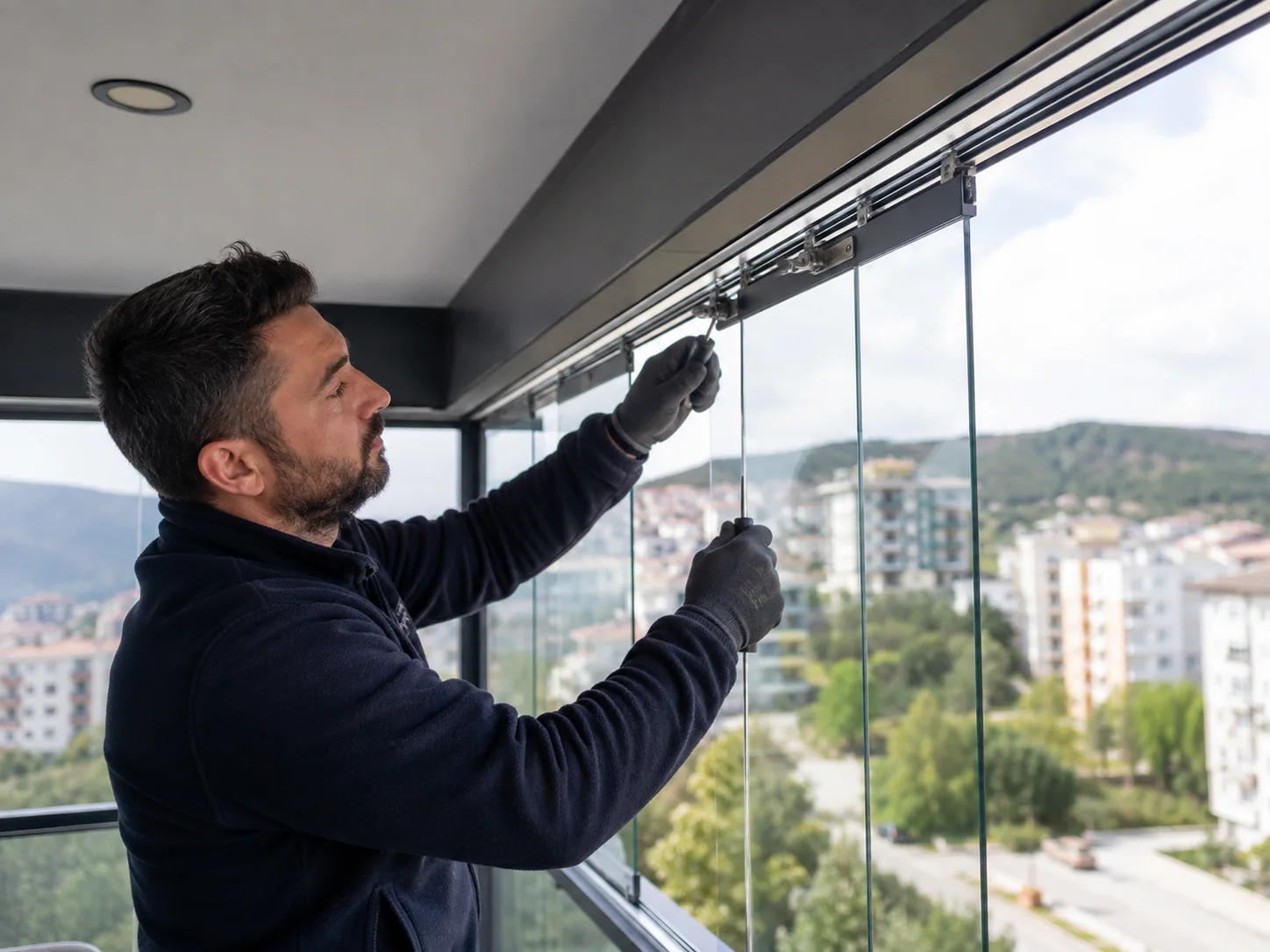 Cam balkon sisteminde profesyonel ayar uygulaması